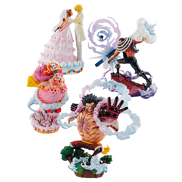 Megahouse Genuine Candy Toy Log Box One Piece Cake Island Set Gear Fourth Luffy Sanji Charlotte Pudding Anime Action Figure Toys Action Figures Aliexpress