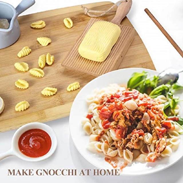 Gnocchi Board Pasta Making Tools Roller Kitchen Utensil Wooden Butter Table for Noodle Making Homemade Pasta Rolling Home Kitchen, Size: 9.06 x 2.76