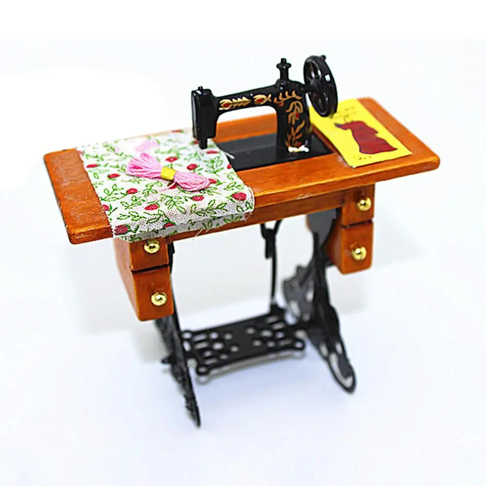 12 Dollhouse Miniature Furniture Machine /à Coudre en Bois pour Dolls House Accessory Decor Toy 1 Dolls House Decor Jingyi Dollhouse Machine /à Coudre