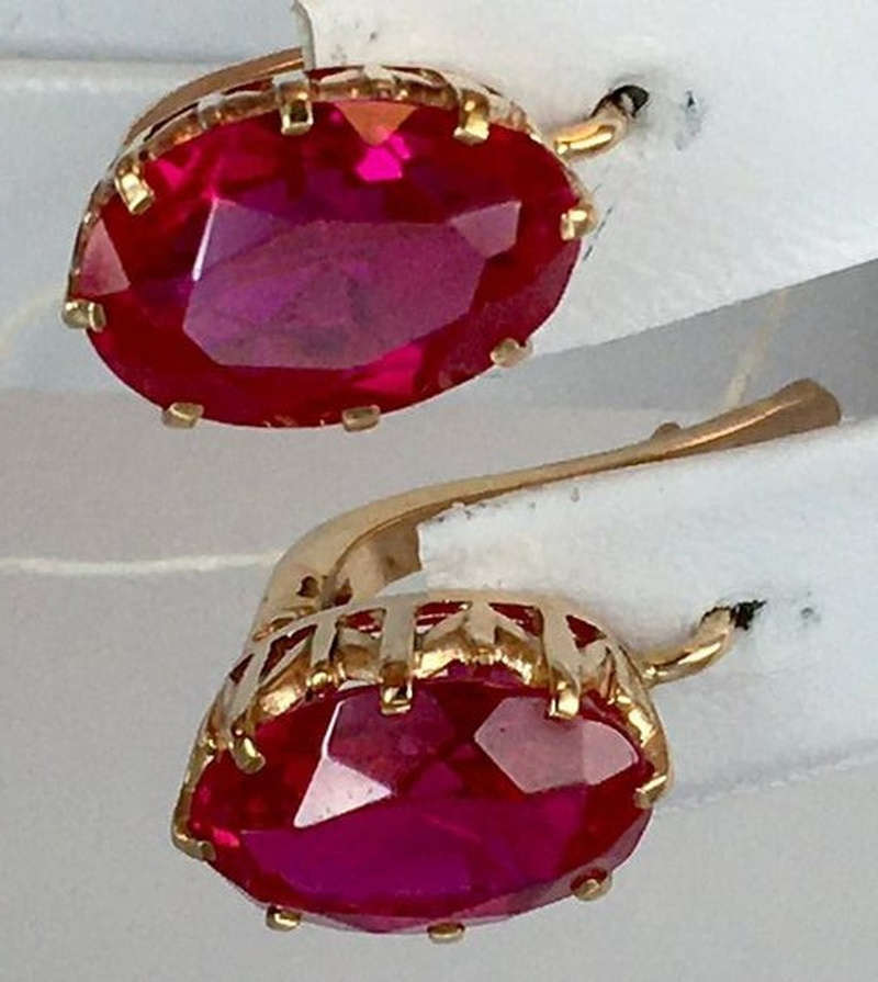 Classic Design Round Dangle Earrings For Women Dazzling Red Crystal CZ Engagement Wedding Jewelry Statement Earring