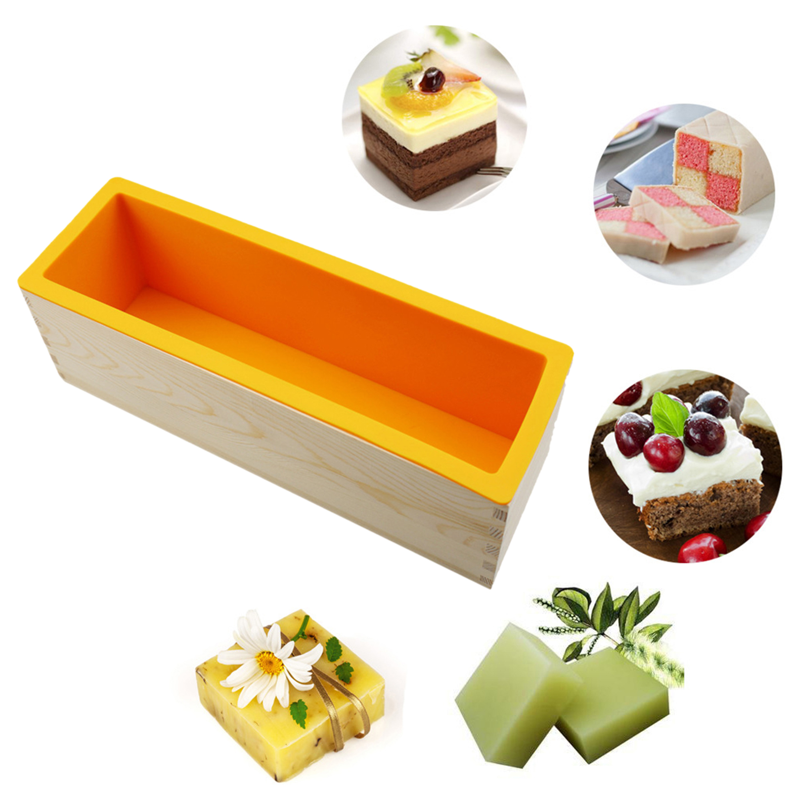 Rectangle Silicone Soap Molds Soap Making Supplies Tools Aromatherapy Mold Homemade Ornament Gifts for Craft Lovers, Beginners