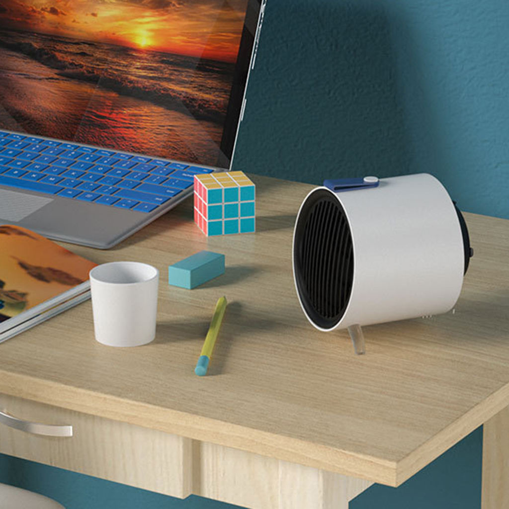 Portable Space Heater 500W Adjustable Efficient Mini Air Warmer Heating Fan for Room Office Bedroom Indoor Desktop