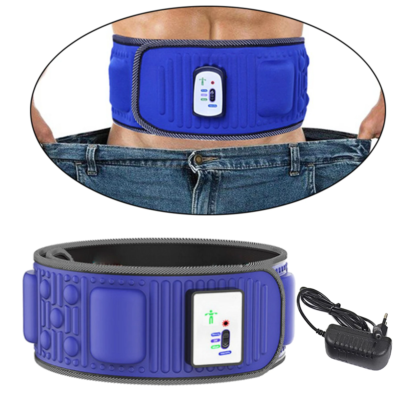 Abdominal Slimming Belt Training Stimulator Vibrating Belly Muscle Waist Massager Home Workout Fitness Toning Belt Weight Loss