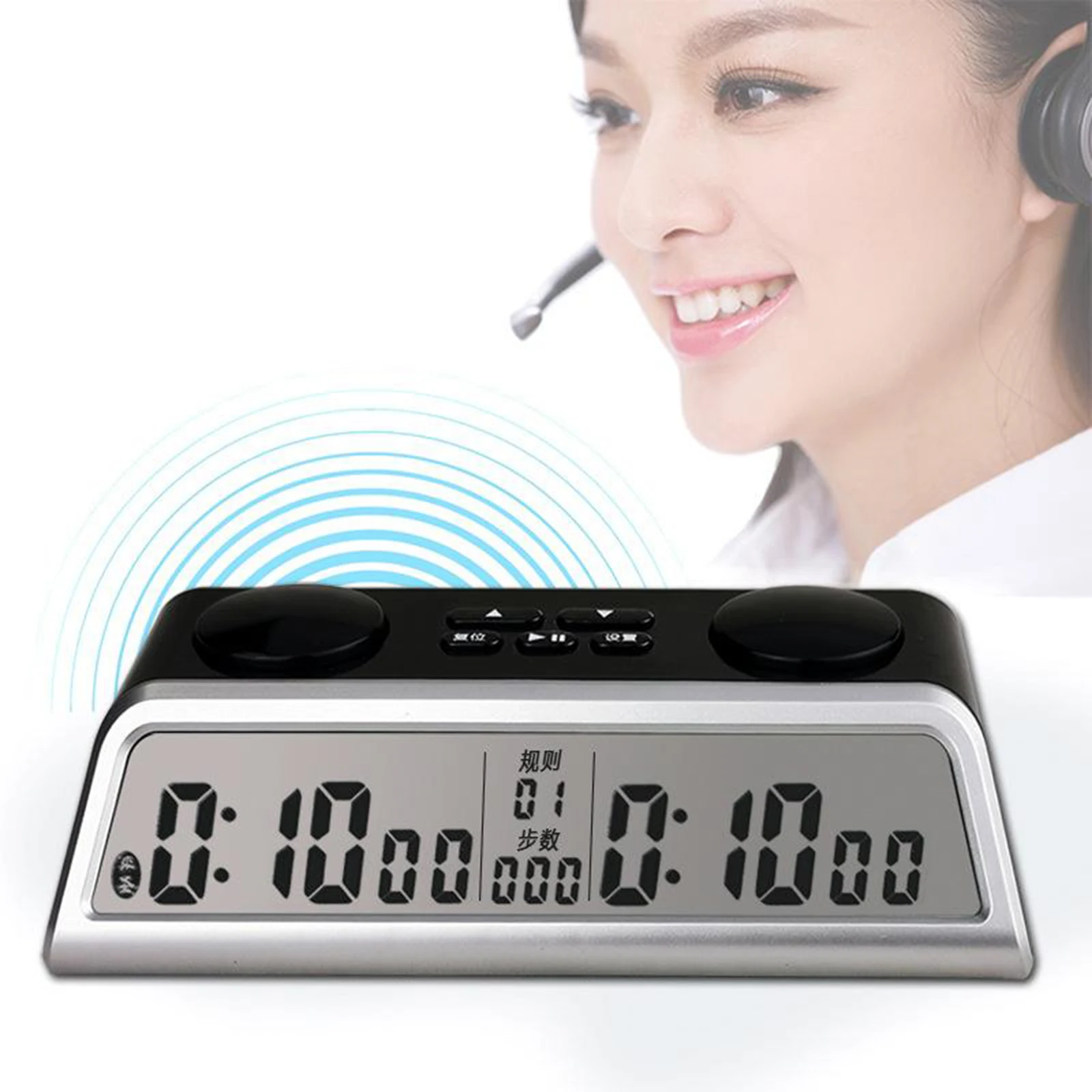 Digital Chess Clock Professional Chess Clock Timer Electronic Alarm Stop Timer for Electronic Board Game Competition Weiqi