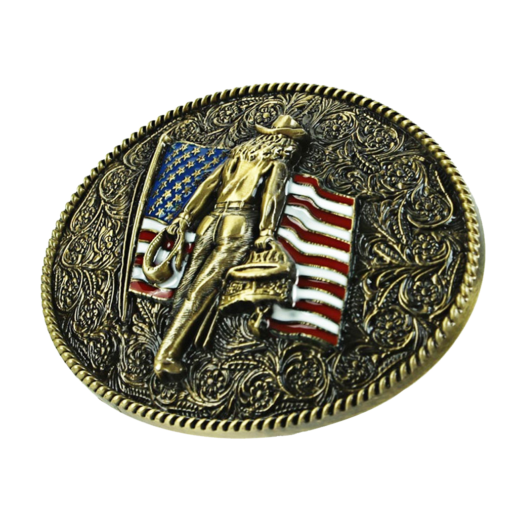 Exquisite Bronze Embossed Stars And Bands With Belt Buckle Retro Knight