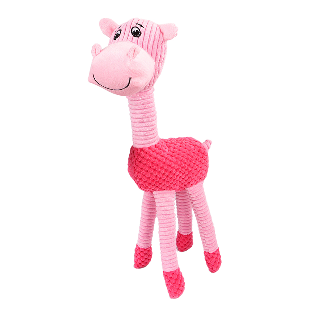 Pet Dog Bite Toy Giraffe Squeaker Toys For Aggressive Chewer Blue/Pink/Brown