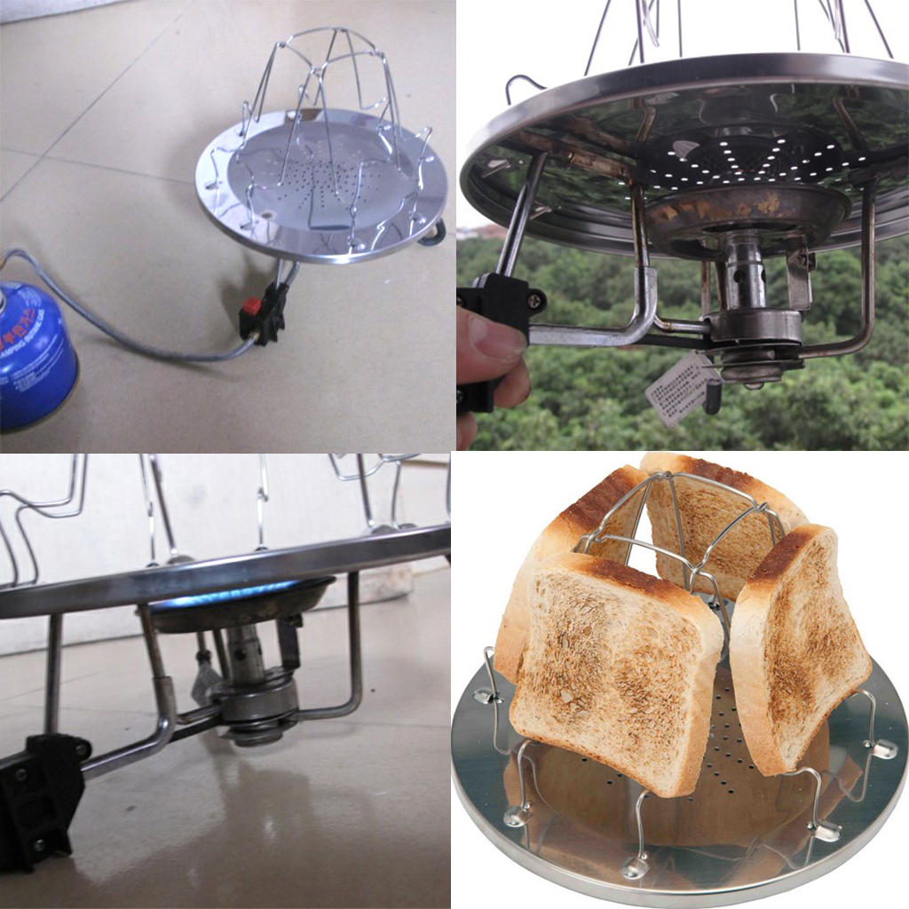 Camping Rack 4 Slice Toast Tray For Camp Gas Stoves Cooker Fishing Party Outdoor Hiking Backpacking Stove Accessories