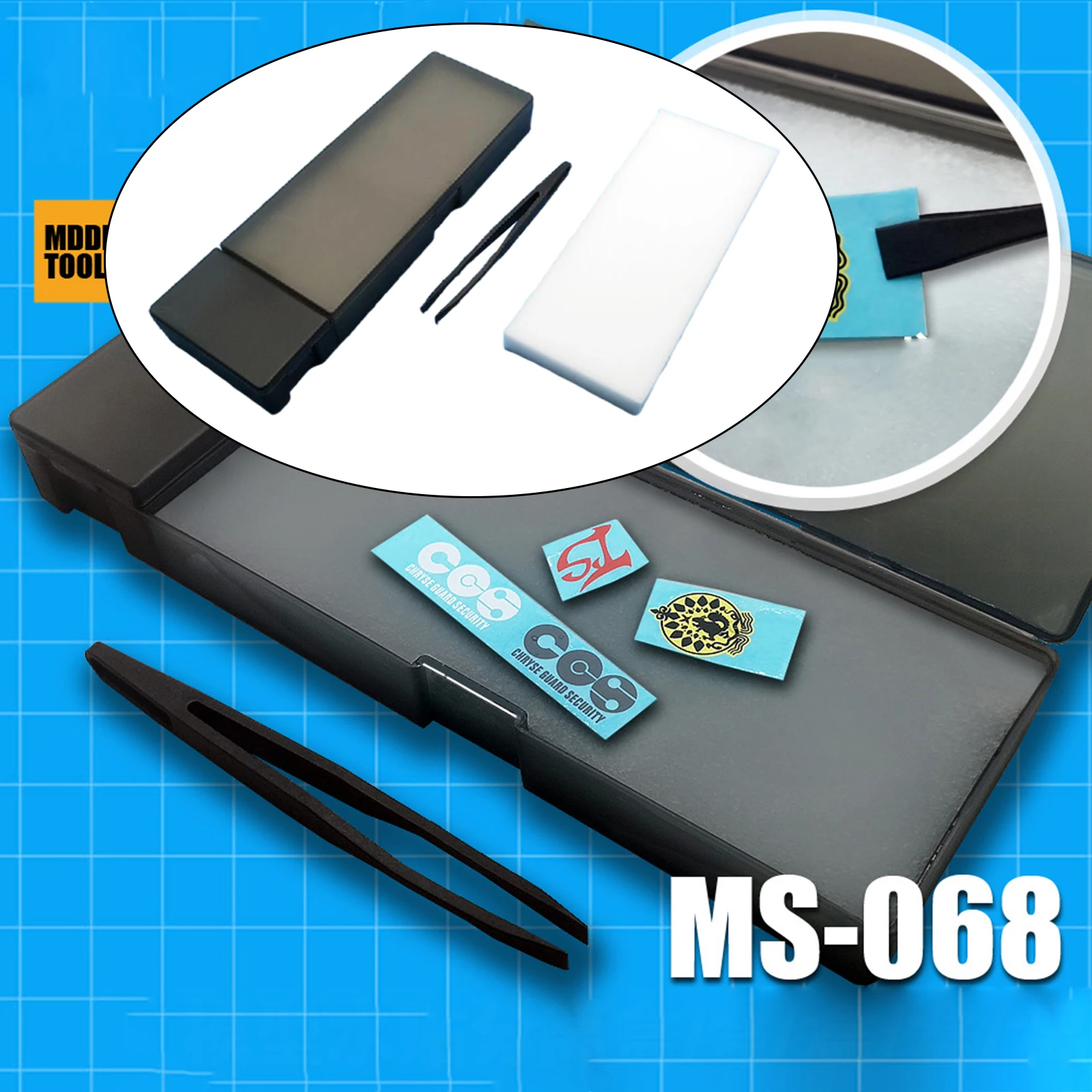DIY Model Molding Water Decals Sticker Box with Tweezers Decorating Building Hobby Crafts New for Gundam Model Tools Set