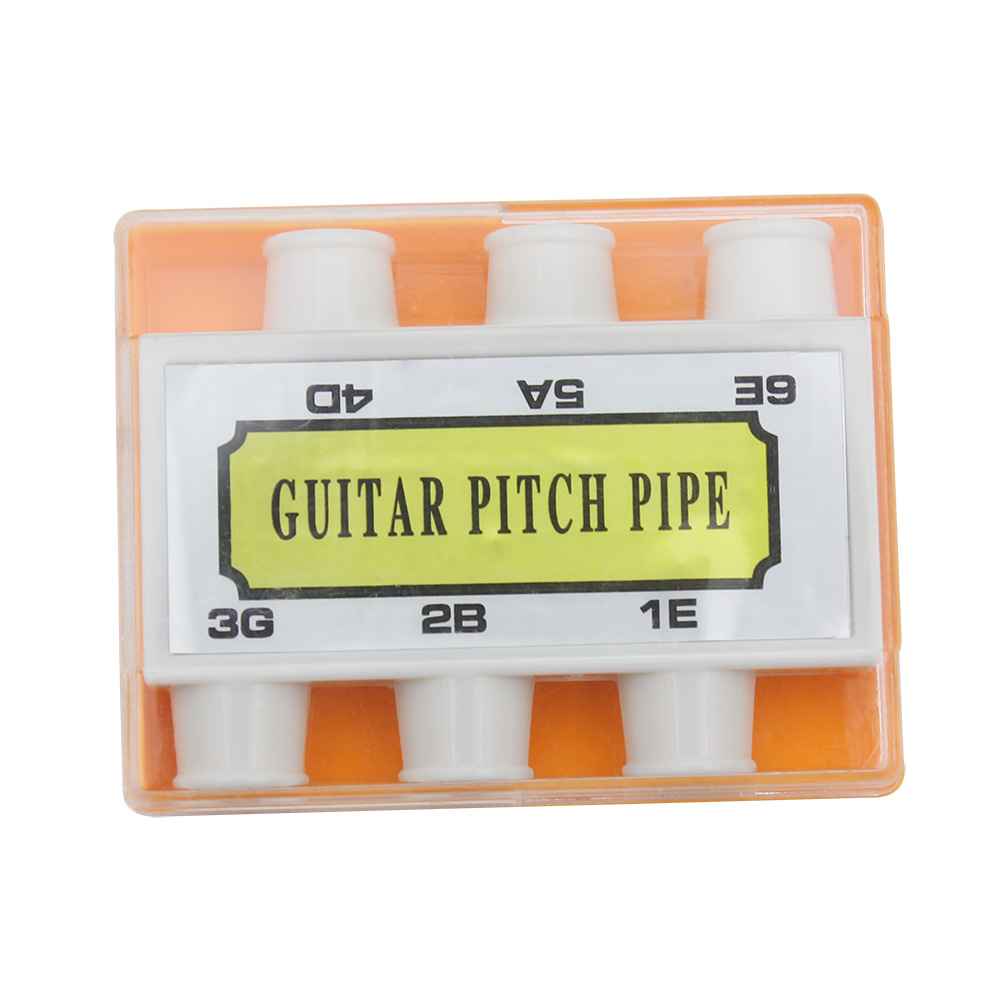 Guitar Pitch Pipe Pipe Pipe Tuner 6 Tone (E, A, D, G, B, E) Plastic 4.5 X 5.2 Cm