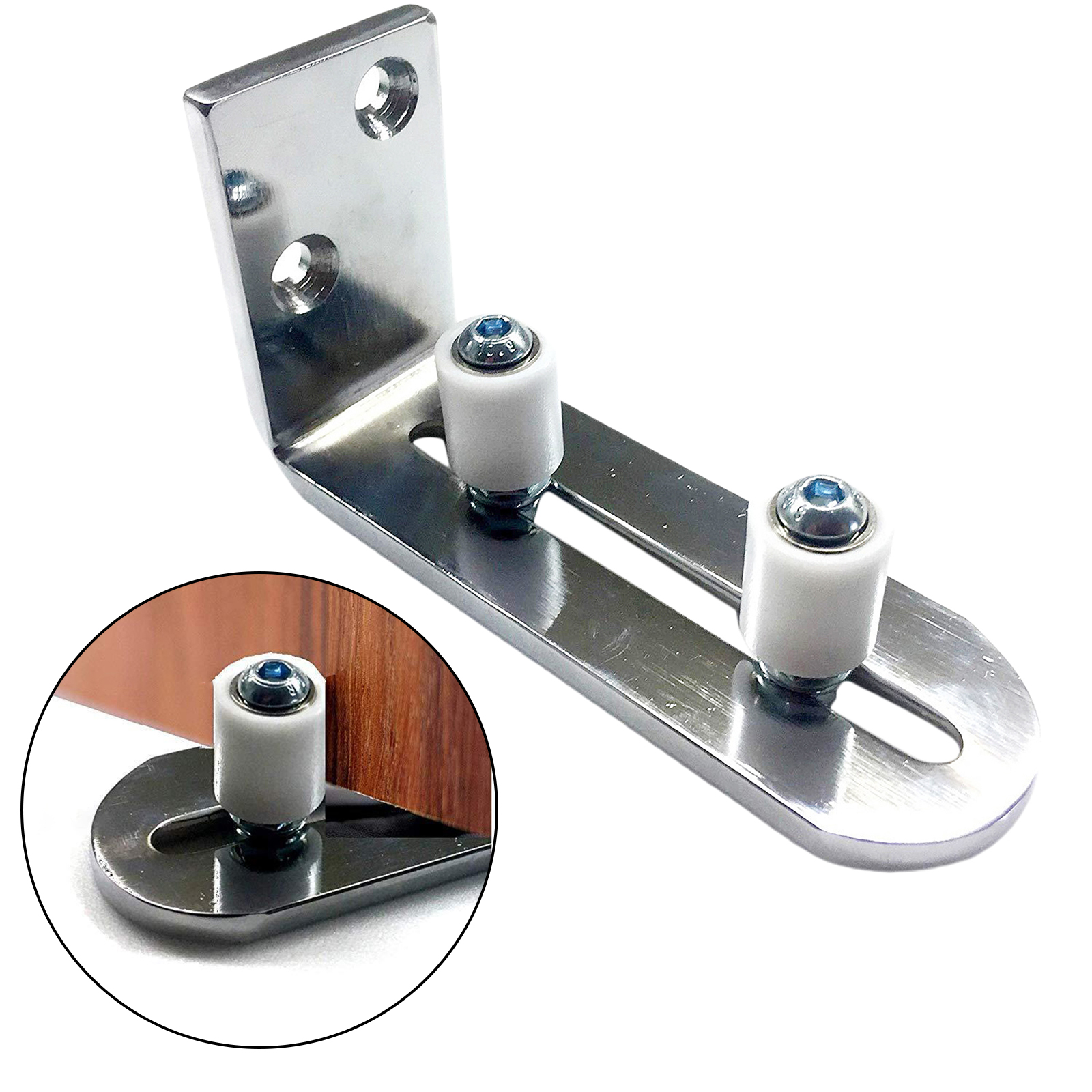 Barn Door Floor Guide,Wall Mounted Stay Roller Guides Adjustable Bottom Floor Guide for All Sliding Barn Door