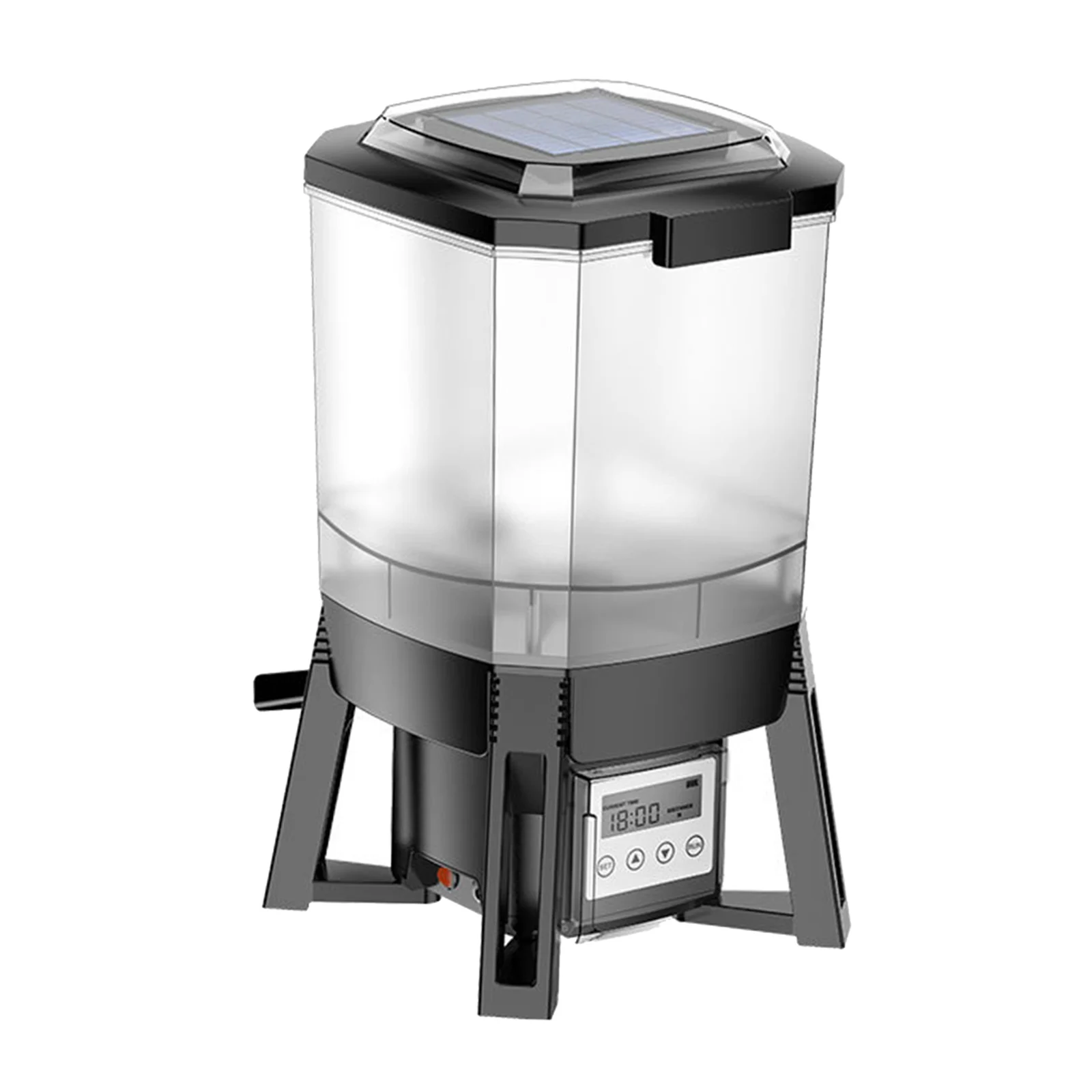 Adjustable Solar Automatic Aquarium Feeder Timer Fish Pond Digital Food Dispenser