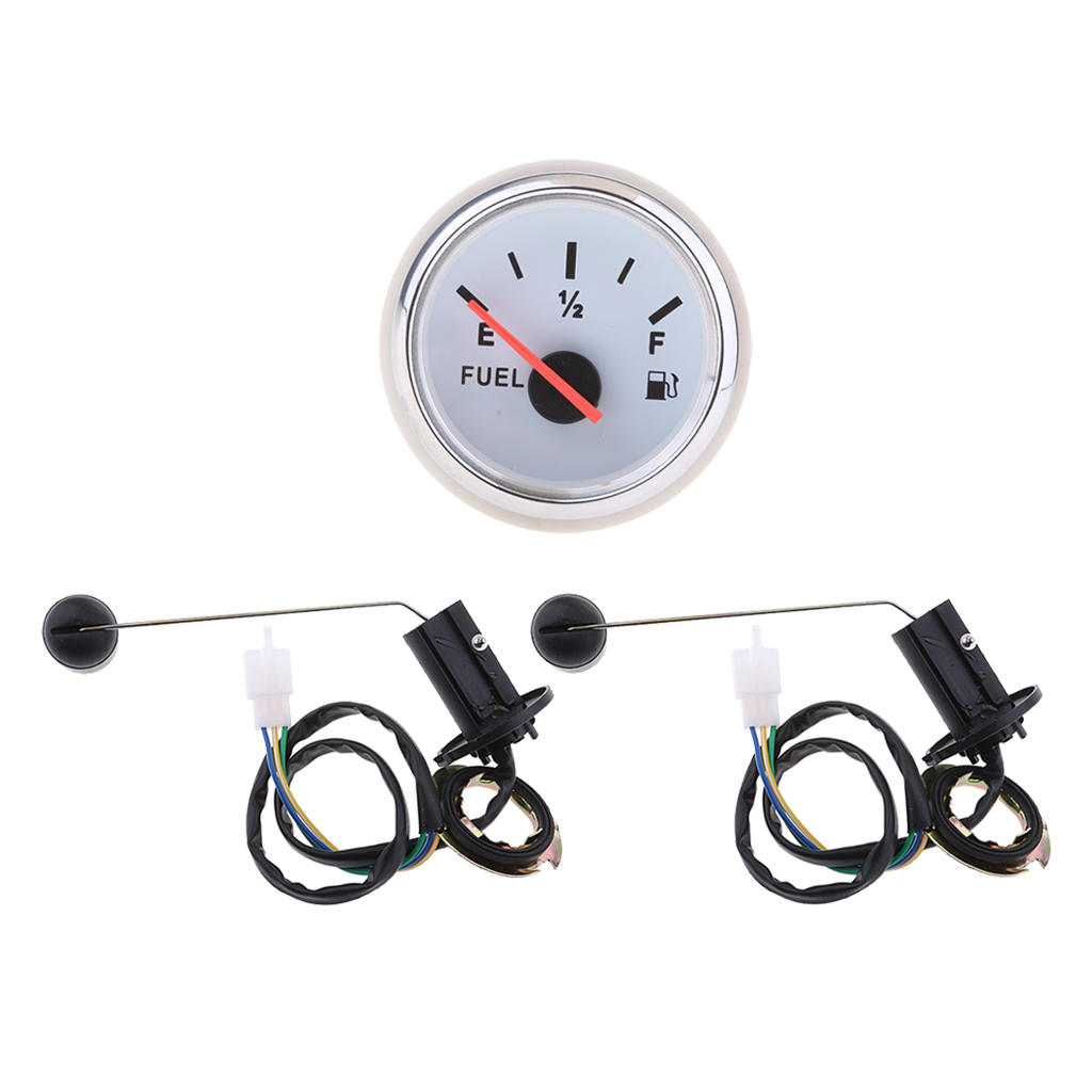 3 X Boat Marine Fuel Level Gauge LED +fuel Guage Level Sensor White