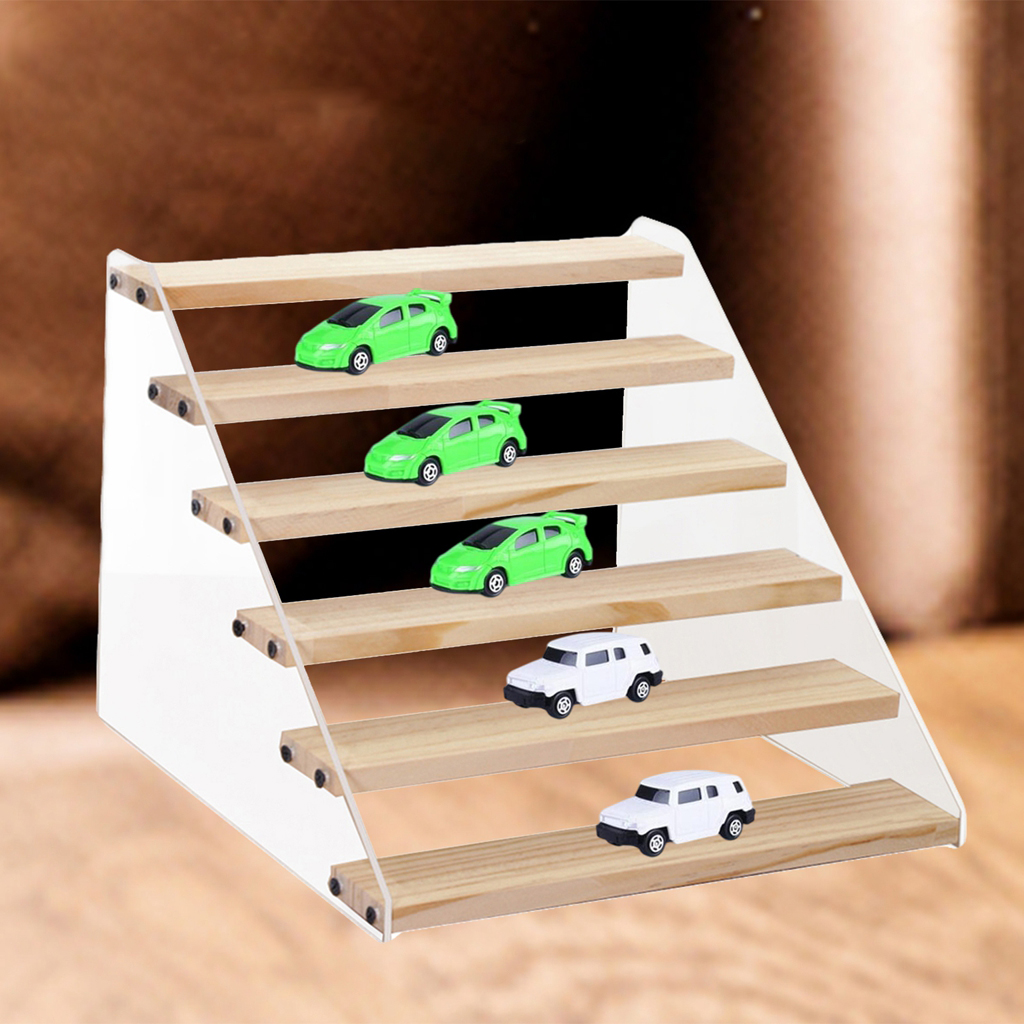 Tiered Acrylic Stands, Holder Clear Organizer Ladder Multifunctional Display Stand, for Doll Cosmetic Action Figure Model Car