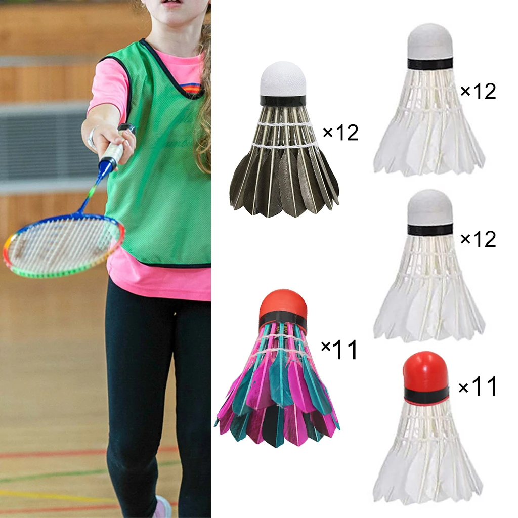 12Pcs/lot Badminton Goose Feather Shuttlecock Durable Badminton Ball for Training Exercise Sports