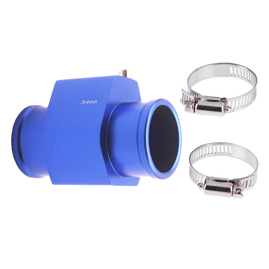 Water Temp Joint Pipe,  Car Water Temp Joint Pipe Hose Sensor Gauge Adapter, Blue (34mm)