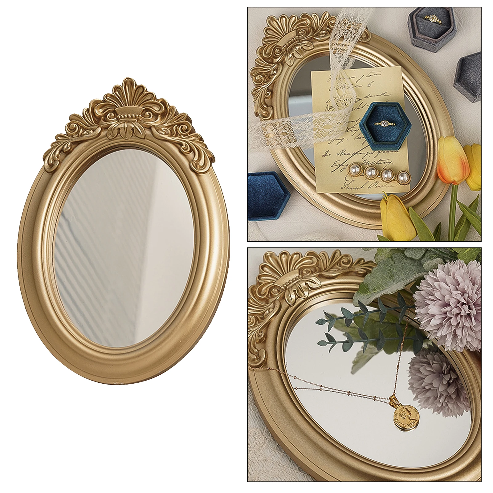 Retor Makeup Mirror Mirrored Tray Vanity Jewelry Serving Tray for Background Vanity Tray for Bathroom Vanity Mirror Tray Decor