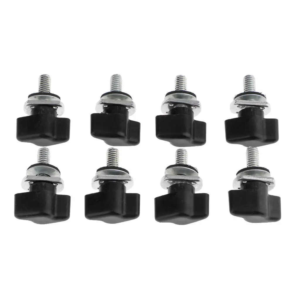 8pcs Hard Top Quick Removal Screw Fastener Kit for Jeep Wrangler 95-16 Black Red