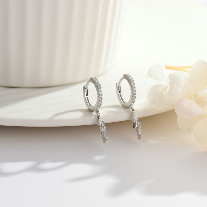 REETI Echt 925 Sterling Silber Kristall blitz Ohrring Für Frauen, Der Schmuck Geschenk Hochzeit Party Engagement – Detail 4