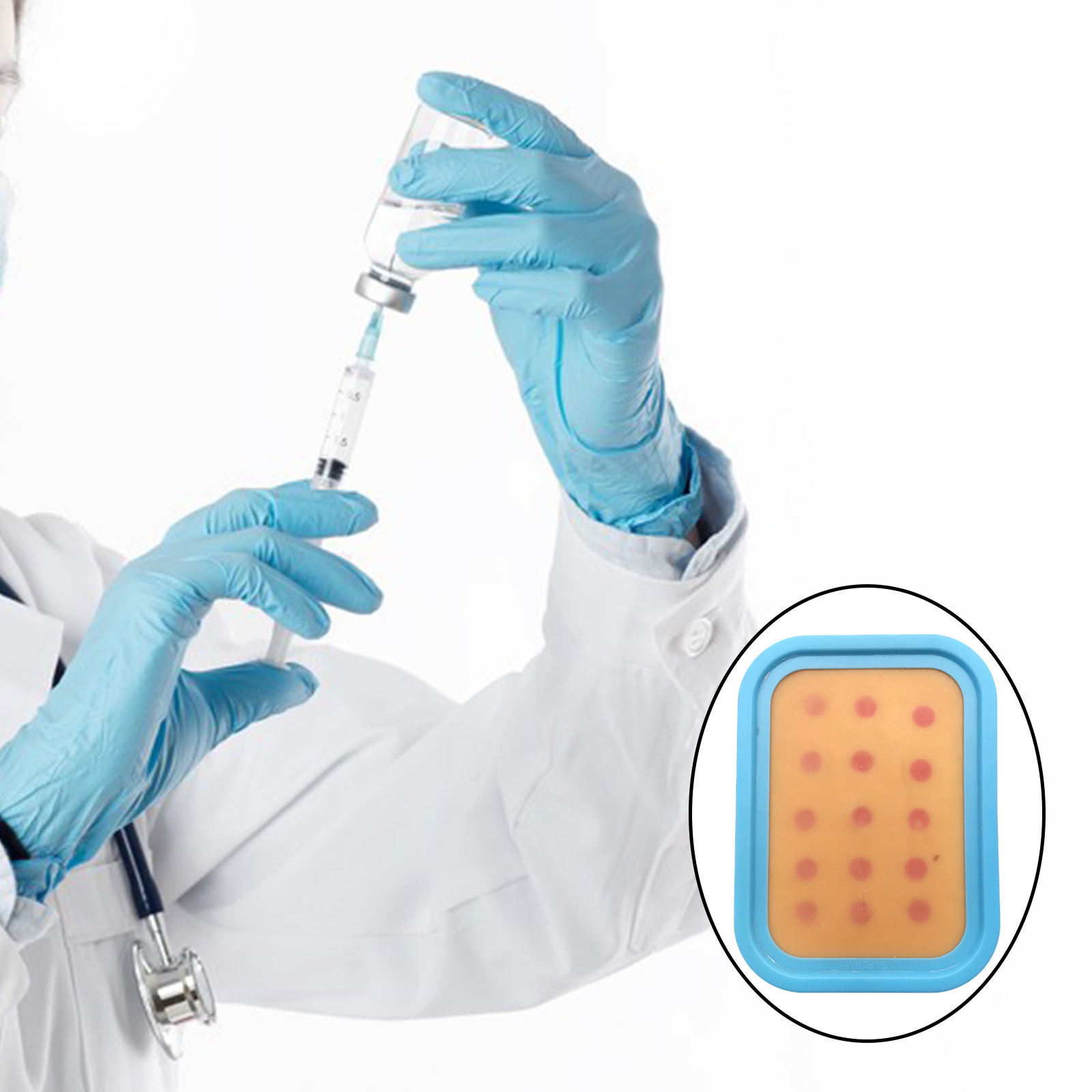 Venipuncture IV Injection Training Pad Silicone Human Skin Suture Training Model Medical Blood Sampling