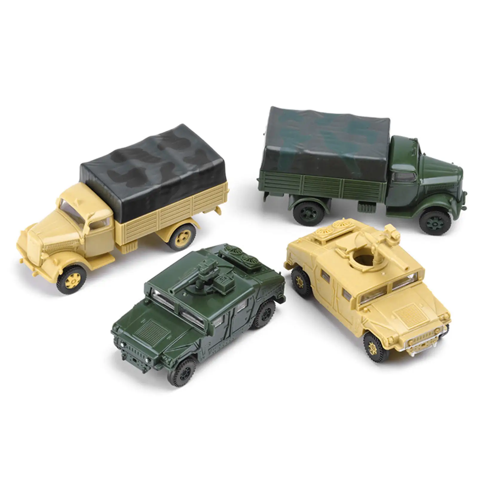 4Pcs 1/72 Vehicle Model Toy Micro Landscape Educational Toy Collectibles