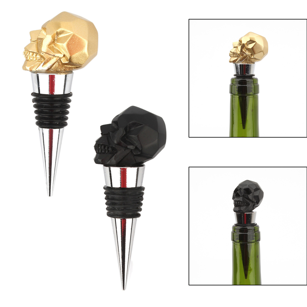 Skull Wine Bottle Stopper Sealer Tool Easy Use Reusable for Wedding Birthday