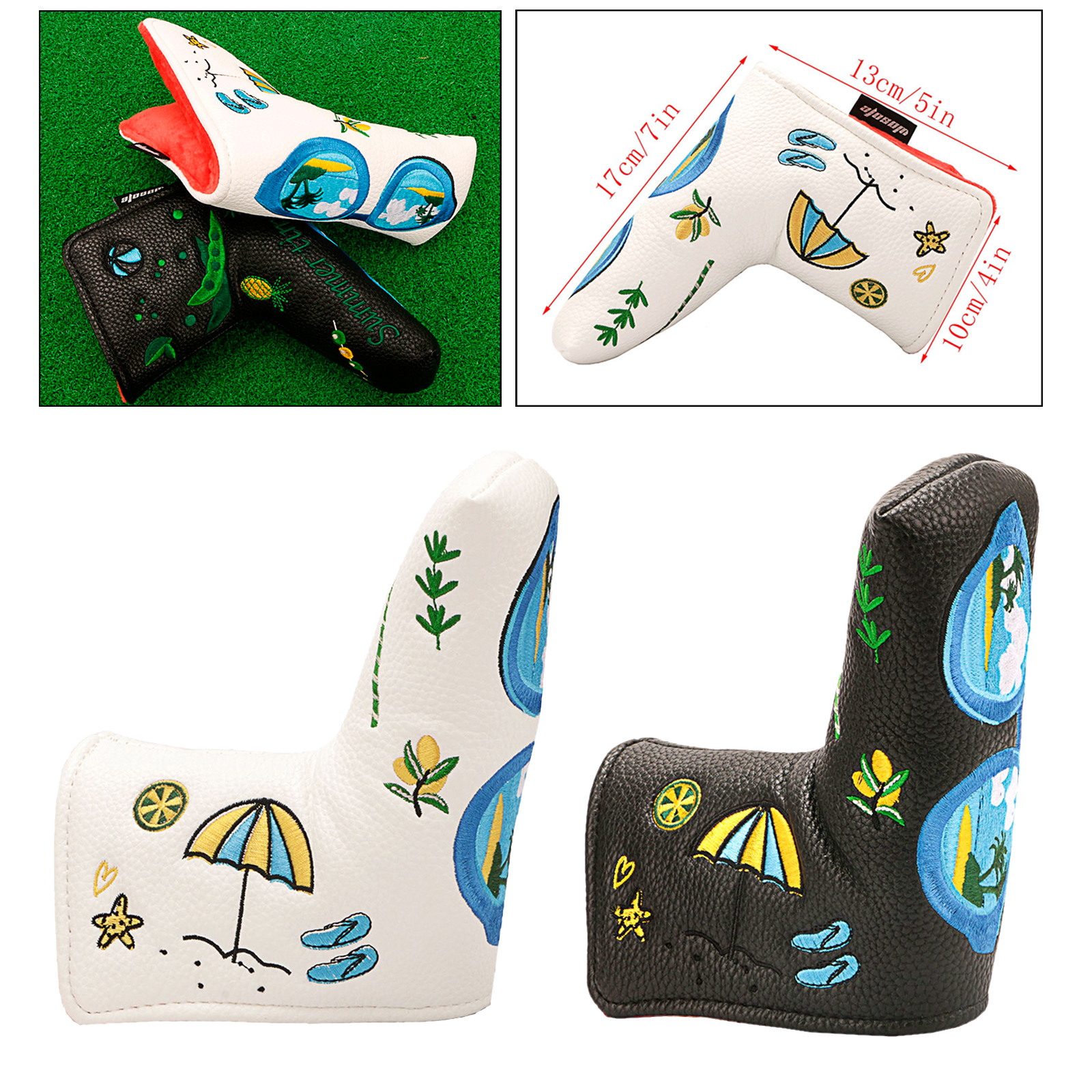 Sport Golf Putter Head Cover Magnetic Closure Summer Elements Design Golf Club Head Cover Fits All Brands