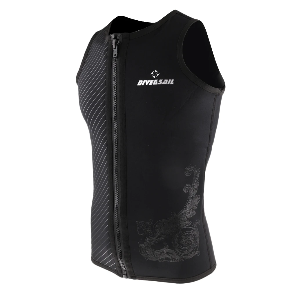 3mm Neoprene Mens Wetsuits Top Premium Sleeveless Wetsuit Jumpsuit Vest for Scuba Diving Surfing Snorkeling Black