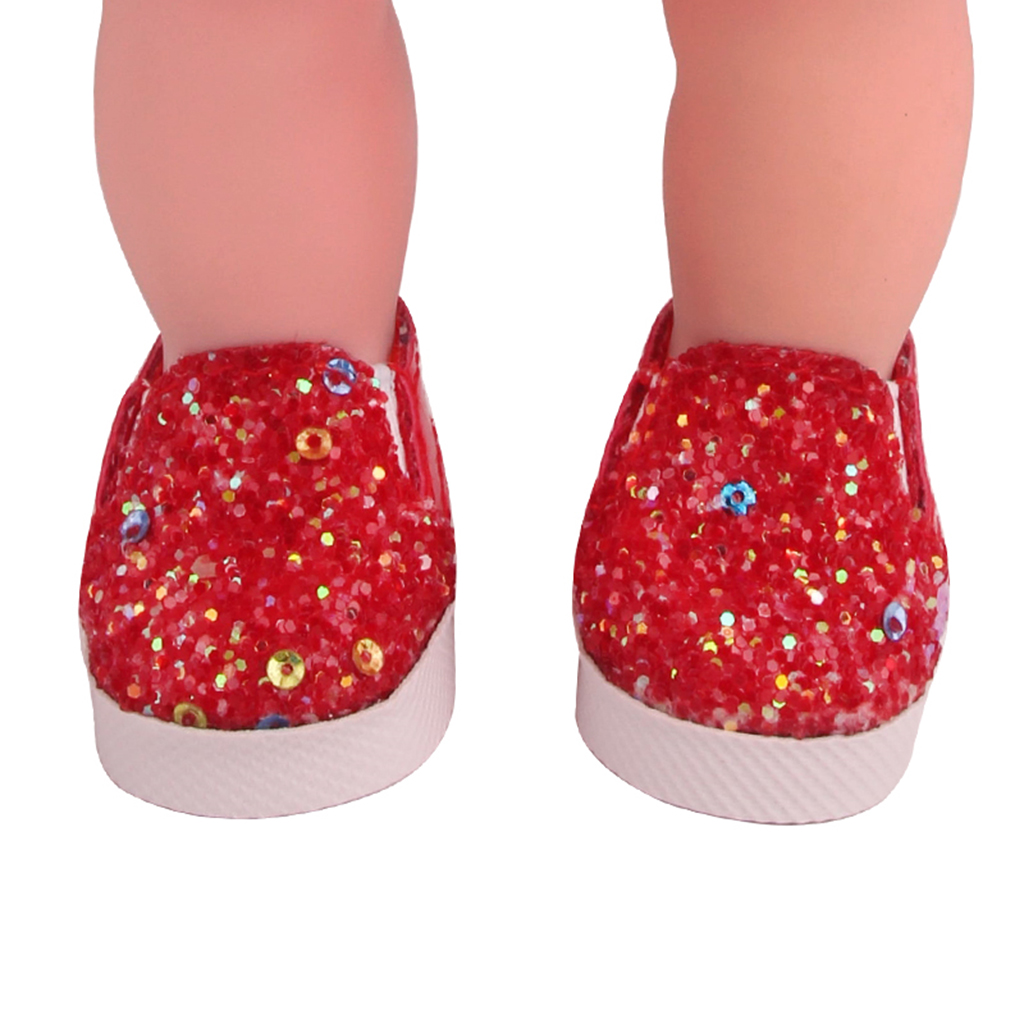 14.5Inch Doll Glitter Flat Shoes For Mellchan Baby Dolls Accessories 6 Color