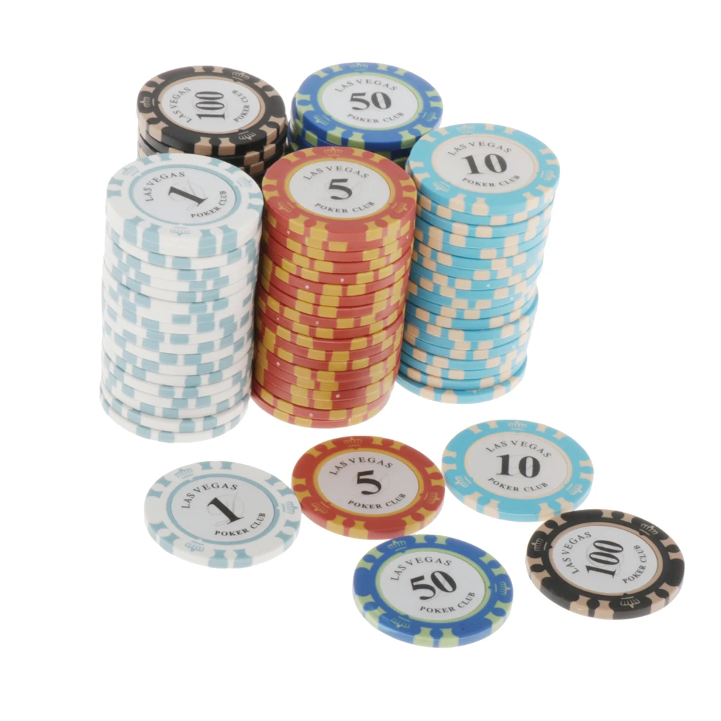 100pcs Chips Striped Poker Chips Casino Board Cards Game Token  4cm