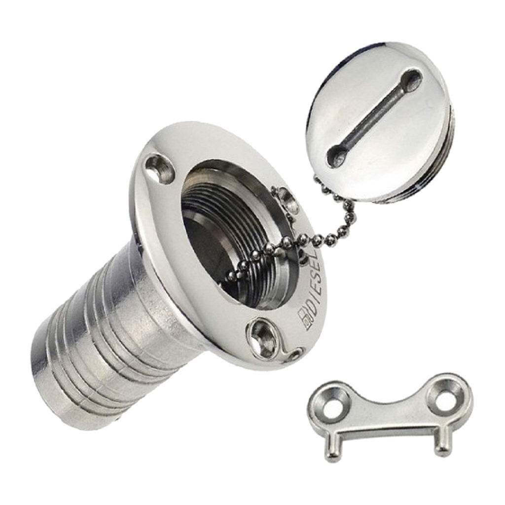 38mm Marine Boat  Tank Deck Fill Filler with Key 316 Stainless Steel
