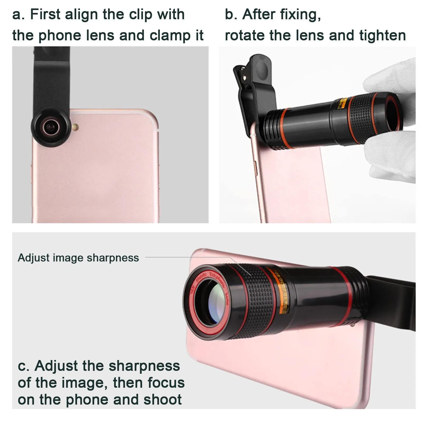 tough guard snatch Mobile Phone Camera Lens Universal Clip On Phone Camera Lens 8X Telephoto  Lens HD Telescope Lens for iPhone Xiaomi Samsung|Mobile Phone Lens| -  AliExpress