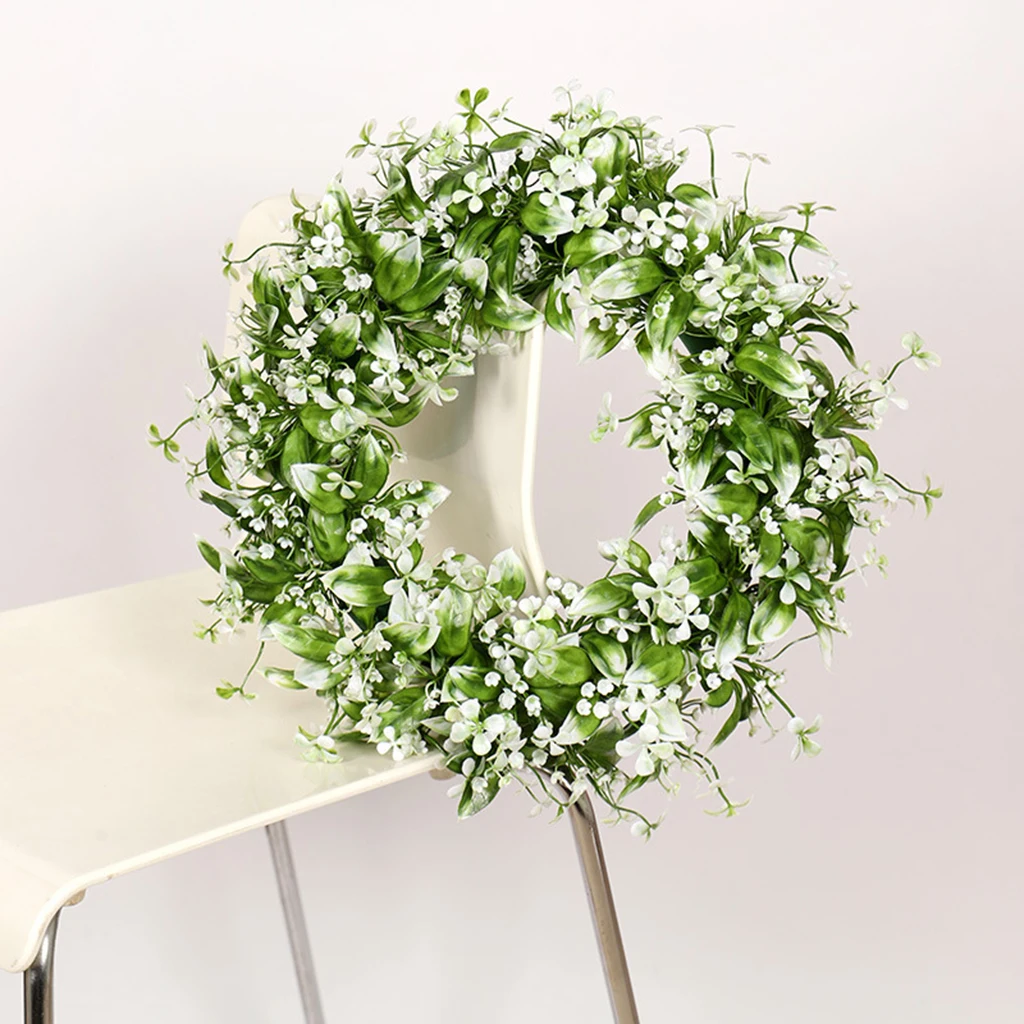 Large Round Simulated Greenery Wreath Garland Welcome Front Door Home Decor