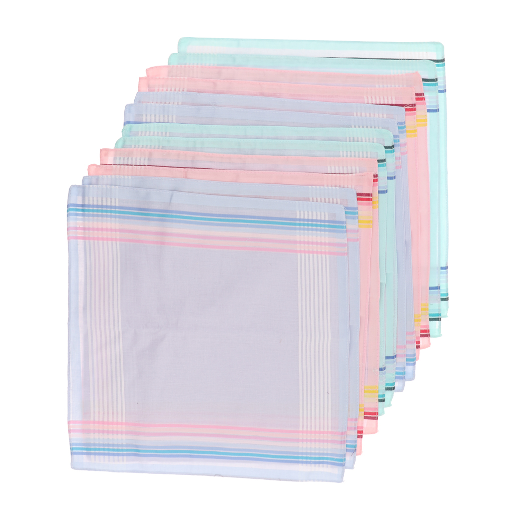 Pack of 12 Pure Cotton Handkerchiefs for Men in Assorted Colors