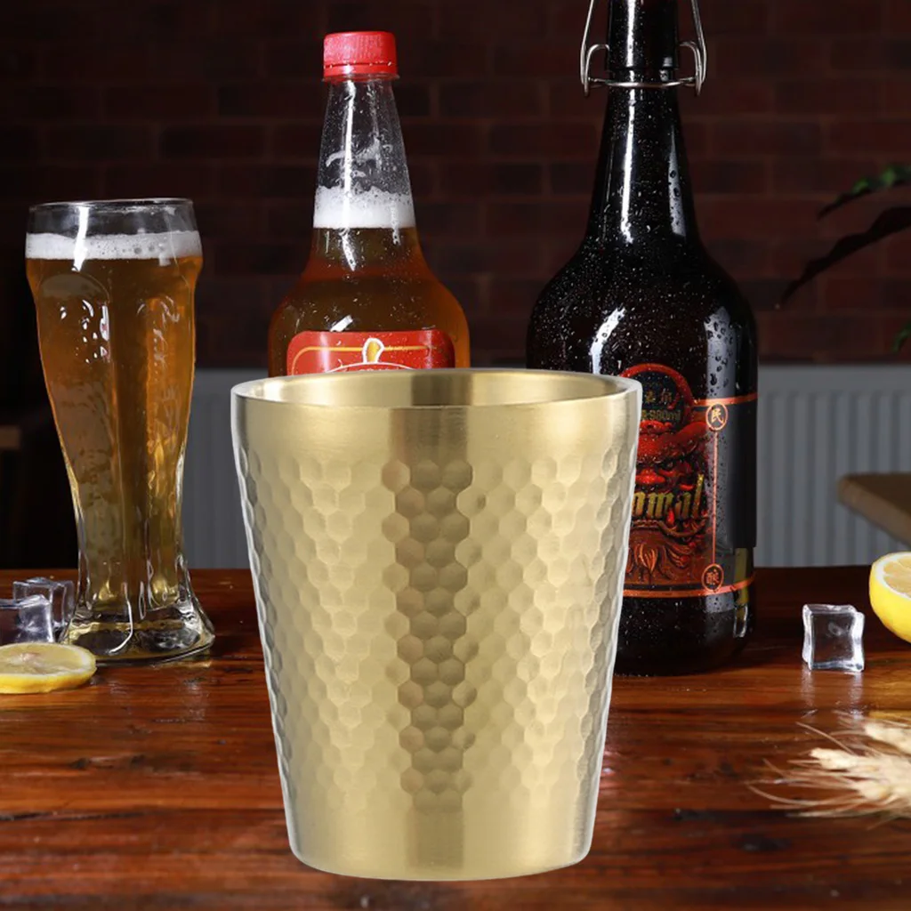 Portable Double Wall Beer Mug Shatterproof Ice Tea Wine Drinks Cup 300ml