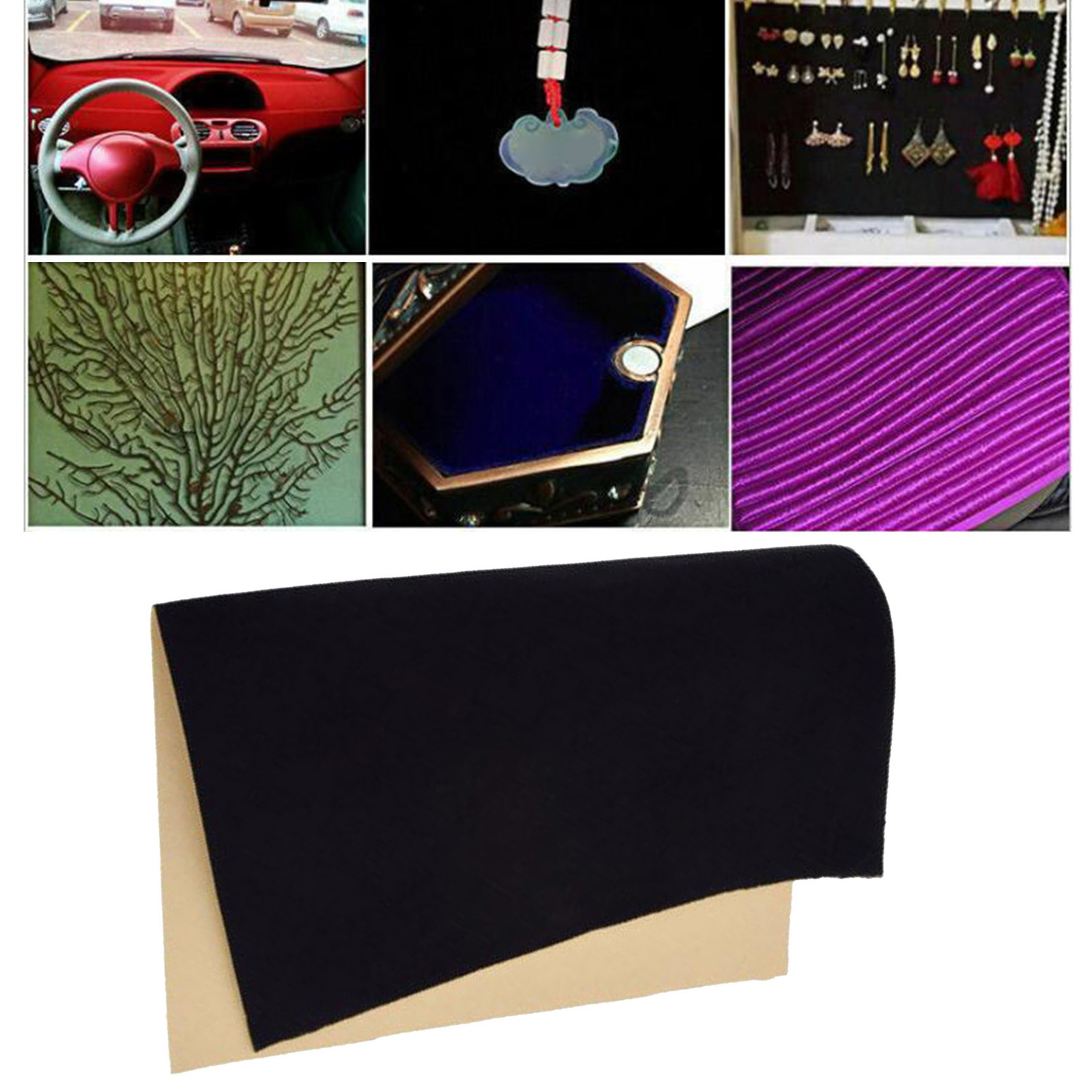 20cm x 150cm Self-adhesive Velvet Flock Liner Jewelry Drawer Fabric Sticker Wallpaper MultiColor DIY Craft
