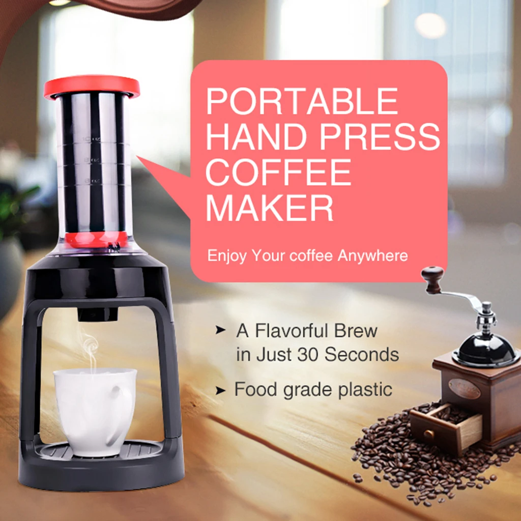 Manual Single Serve Coffee Maker for K-Cup Pods or Grounds Coffee Brewer