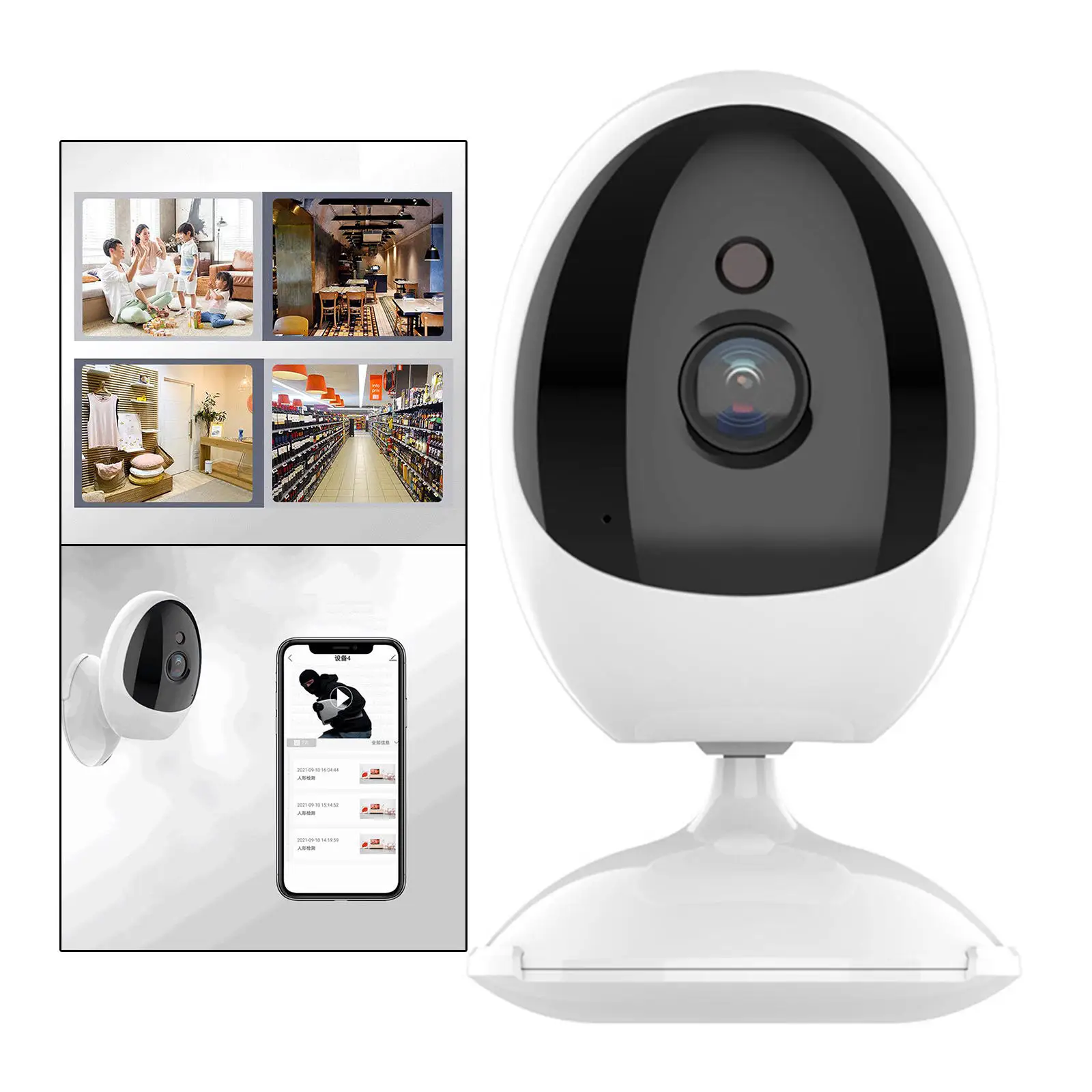 1080P WiFi Security Camera Indoor Plug-Uk with Phone App Night View Cloud Storage Remote Control Easy to Set up for Bedroom
