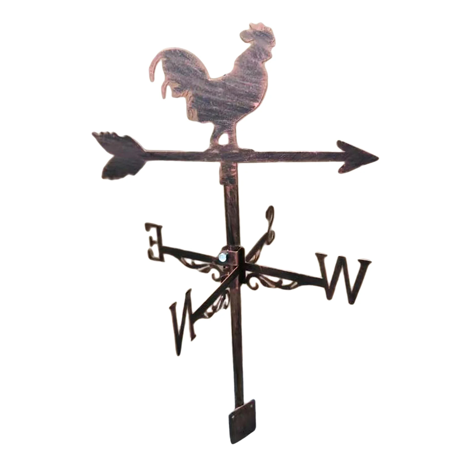Retro Stainless Iron Rooster Weathervane Roof Mount Weather Vane Yard Farm