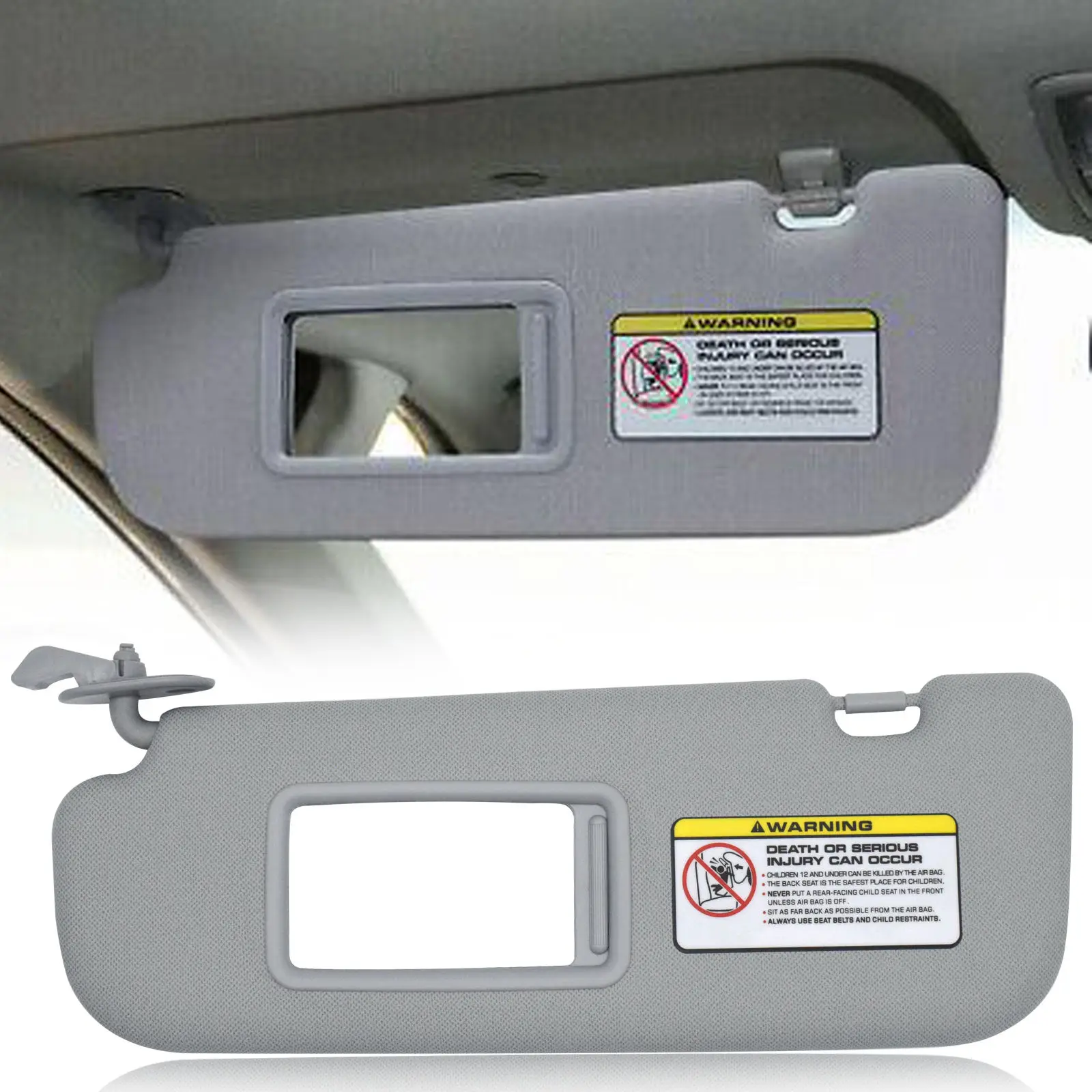 Car Sun Visor 852103X000TX for Hyundai Elantra 2011 2012 2013 2014 2015 Grey with Mirror Left Driver Side 2012 2013 2014 11-15