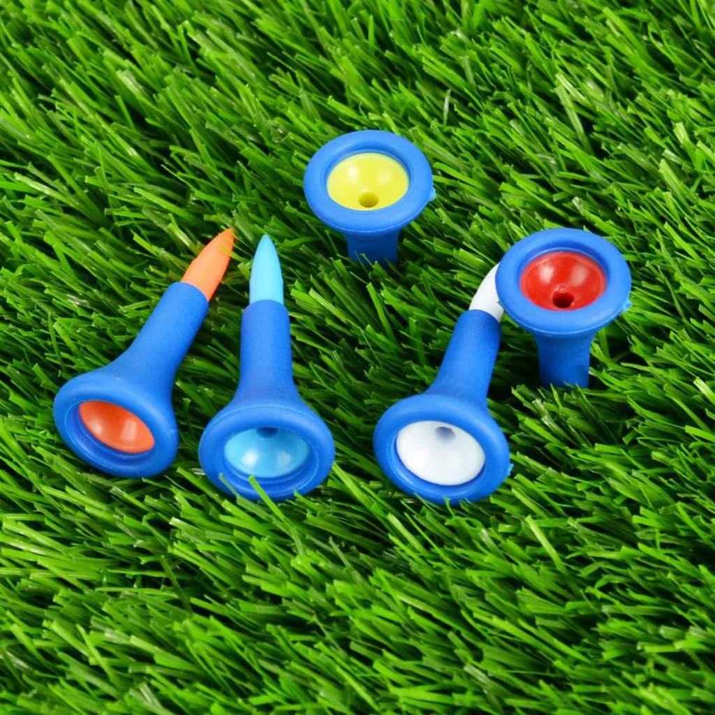 20Pcs 42mm Rubber Cushion Top Golf Tees Random Color Durable Lightweight