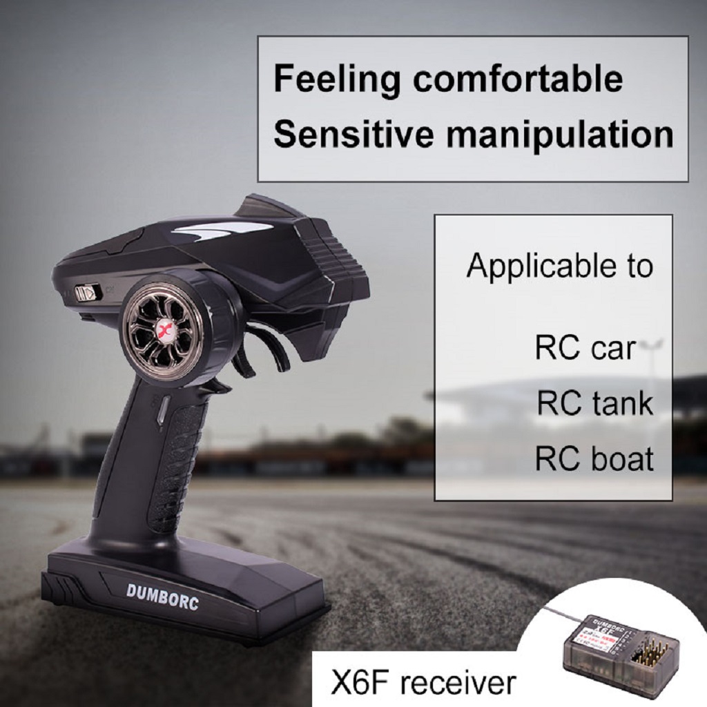  X4 4CH Radio Controller RC Transmitter (4 Channels)& Receiver (X6F) for RC Car Boat Tank