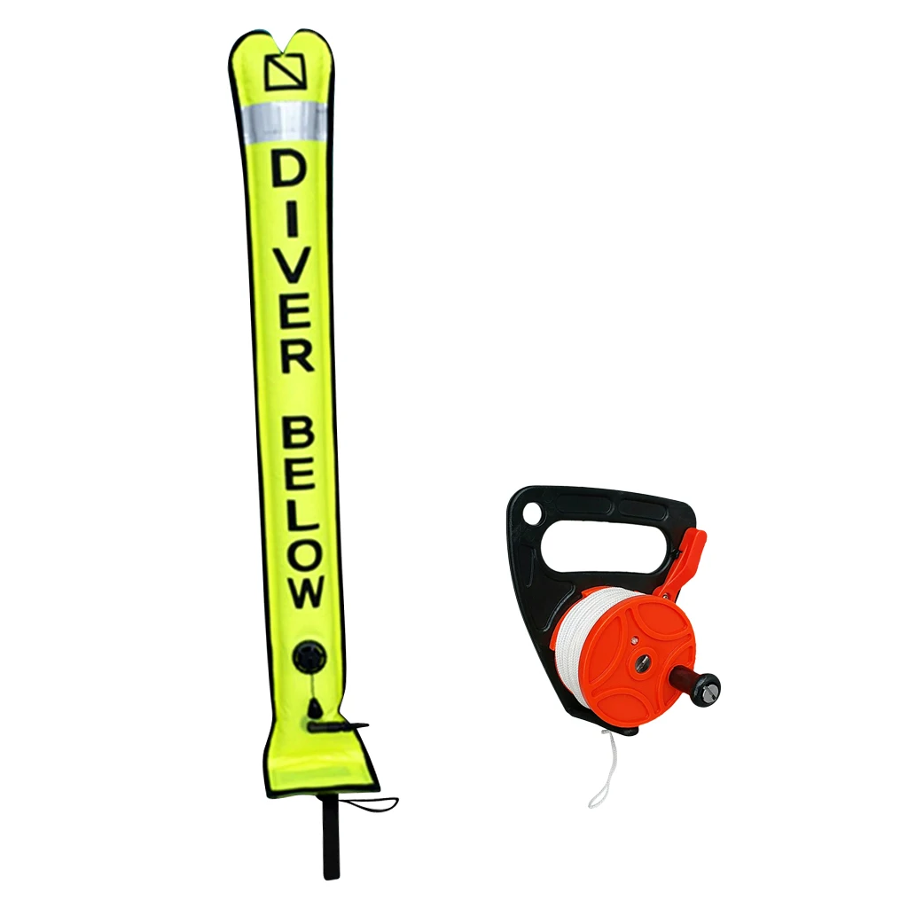 Dive Wreck Cave Reel SMB Scuba Diving Safety Sausage Surface Marker Buoy 