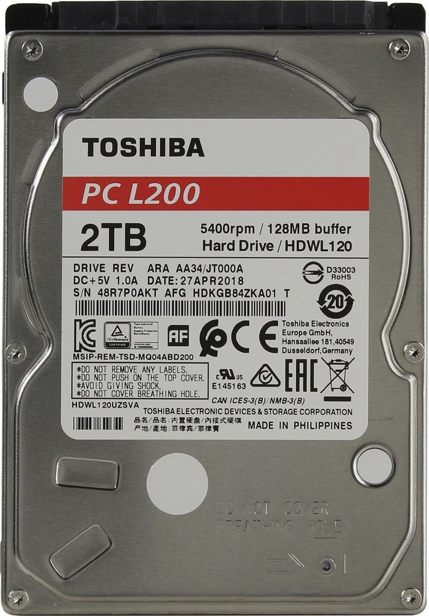 Жесткий диск 2Tb SATA-III Toshiba L200 (HDWL120UZSVA) | AliExpress