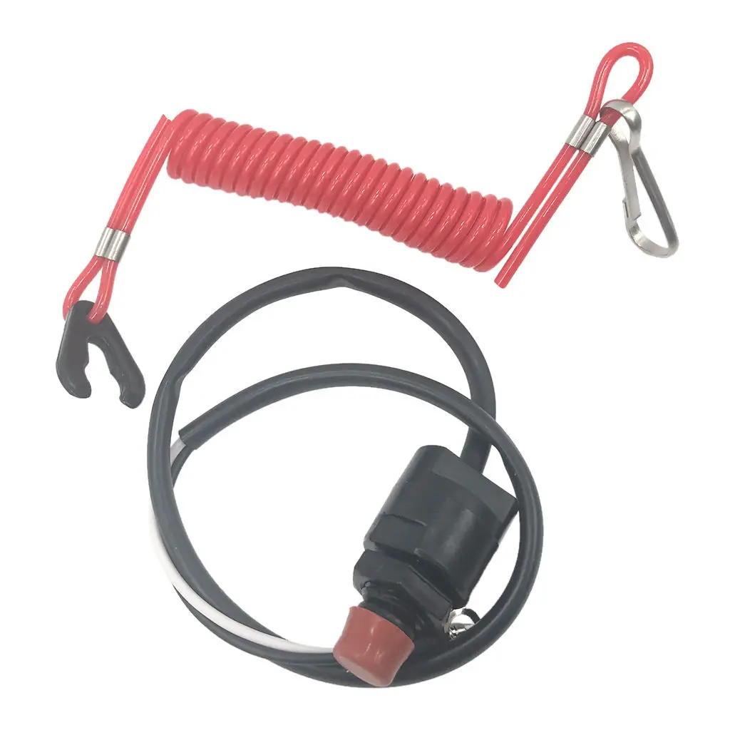 Universal Boat Outboard Engine Stop Kill Switch With Tether Cord Lanyard for Yamaha /Tohatsu / Honda