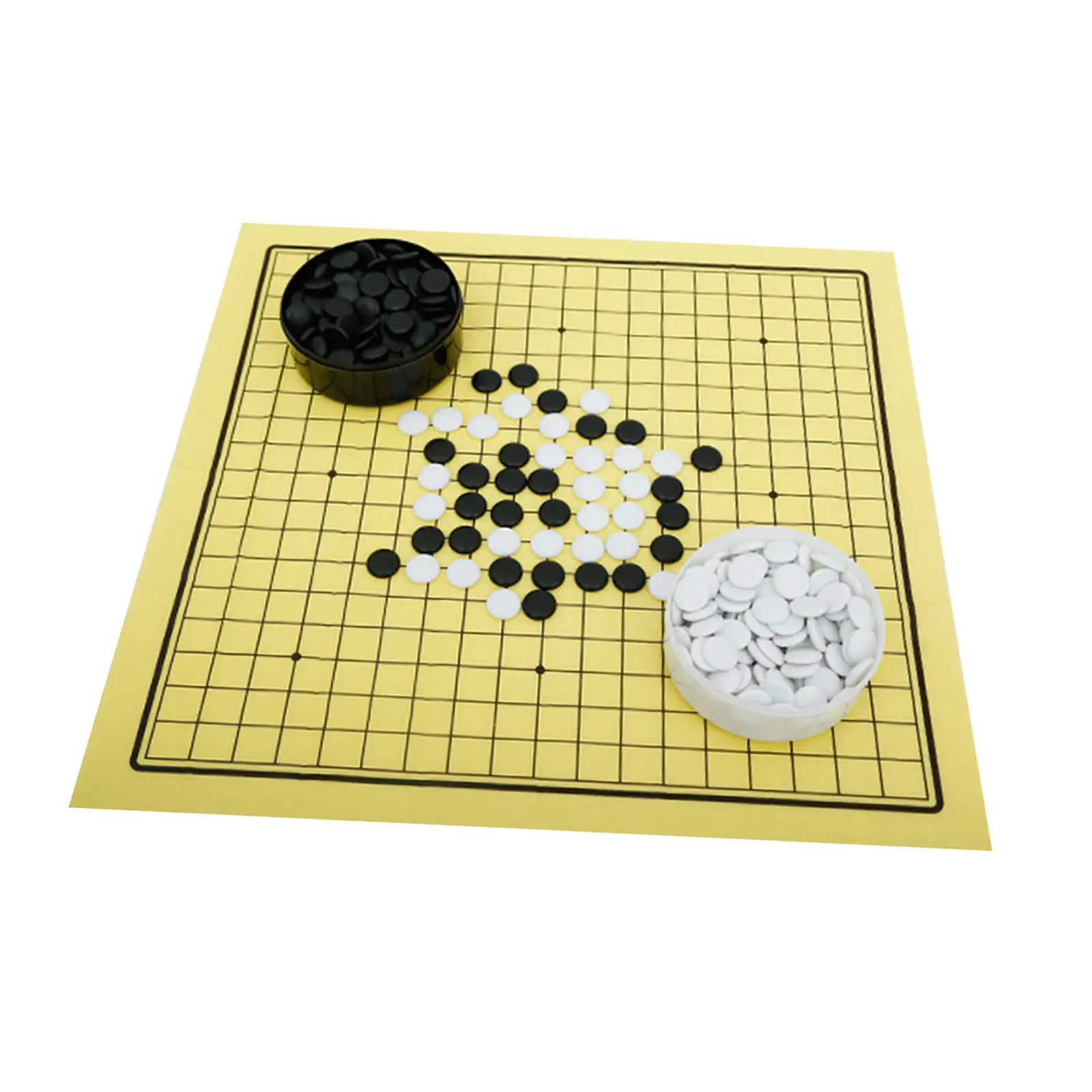 Folding Go Game Set Baduk/Weiqi 2 Player with Box Board Game Classic Strategy Games Go Set for Picnic Travel Beginner Adults