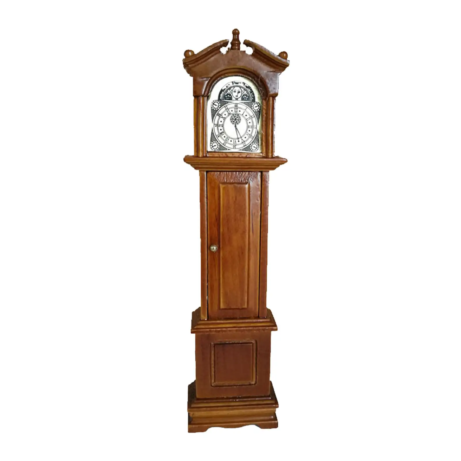 Miniature Dollhouse 1/12 Dollhouse Miniature Grandfather Clock Wooden Floor Mini Model Furniture Accessory Cute For Kid Children