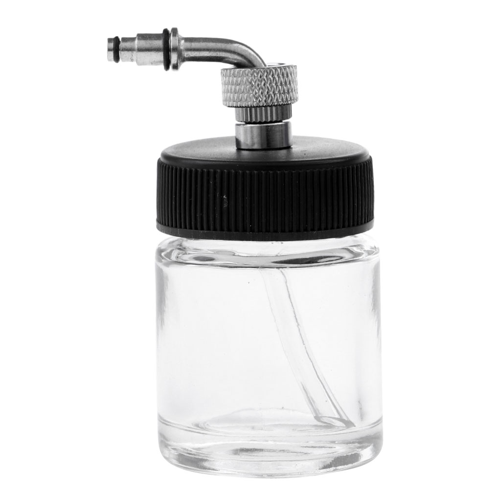 22CC Clear Dual-Action Side-Pot Airbrush Glass Bottle Airbrushing Paint Cup