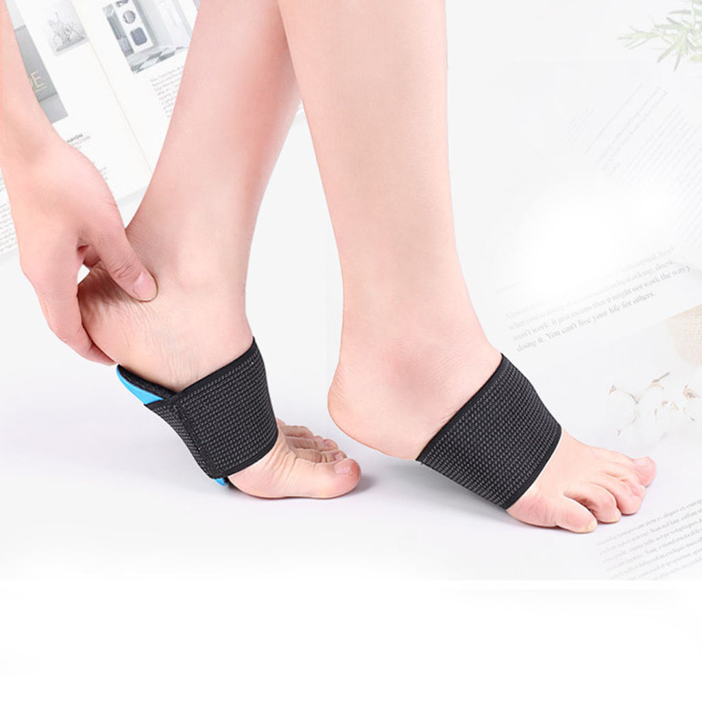 2Pcs Arch Support Brace Self-Adhesive Black Support Insoles Orthotic Pad for Men Women Plantar Problems Heel Fatigue Flat Foot