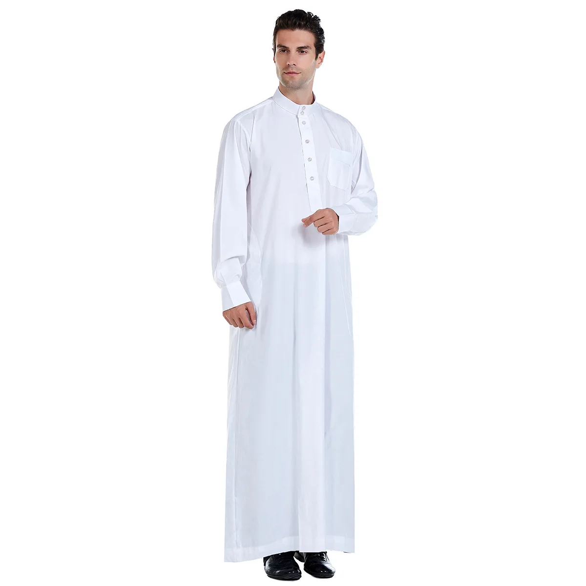 Muslim Men Jubba Thobe Islamic Clothing Ramadan Mens Abaya dress Long Robe Saudi Wear Musulman Caftan Jubah Dubai Arab Dressing