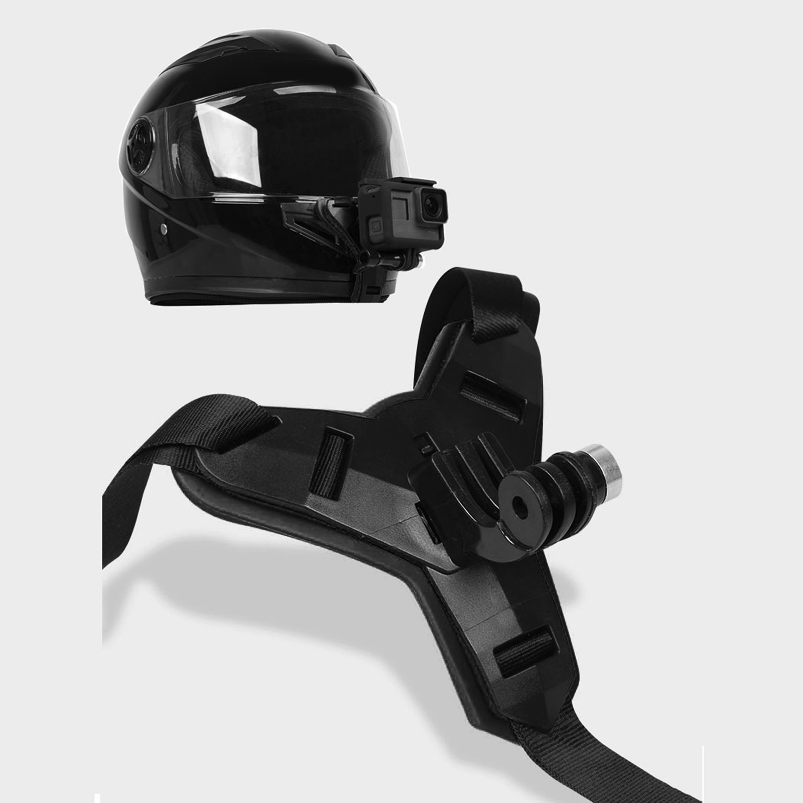 Helmet Chin Strap Mount for GoPro  9/8/7/(2018)/6/5 Black 4 Session for YI Action Camera VLOG / POV Shoot Accessory